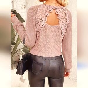NWOT- Cute mauve cottage core aesthetic sweater sz M